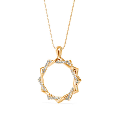 Acute Charm Diamond Pendant-Golden