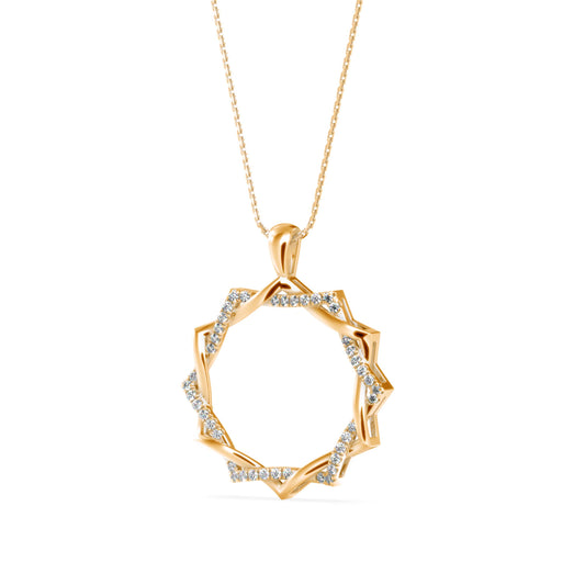 Acute Charm Diamond Pendant-Golden