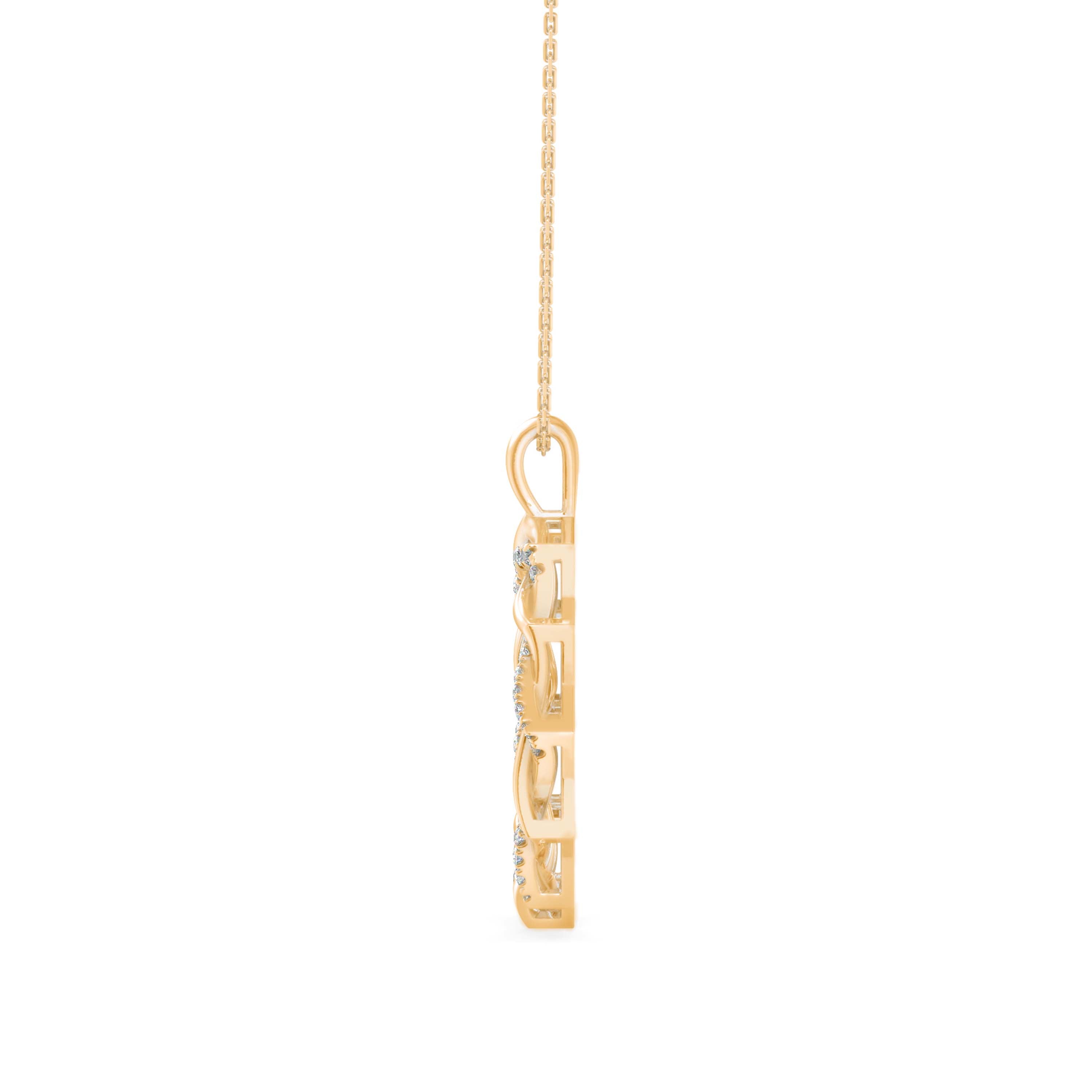 Acute Charm Diamond Pendant-Golden