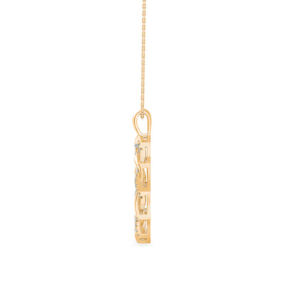 Acute Charm Diamond Pendant-Golden