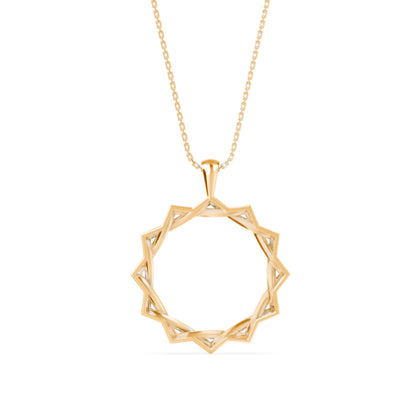 Acute Charm Diamond Pendant-Golden