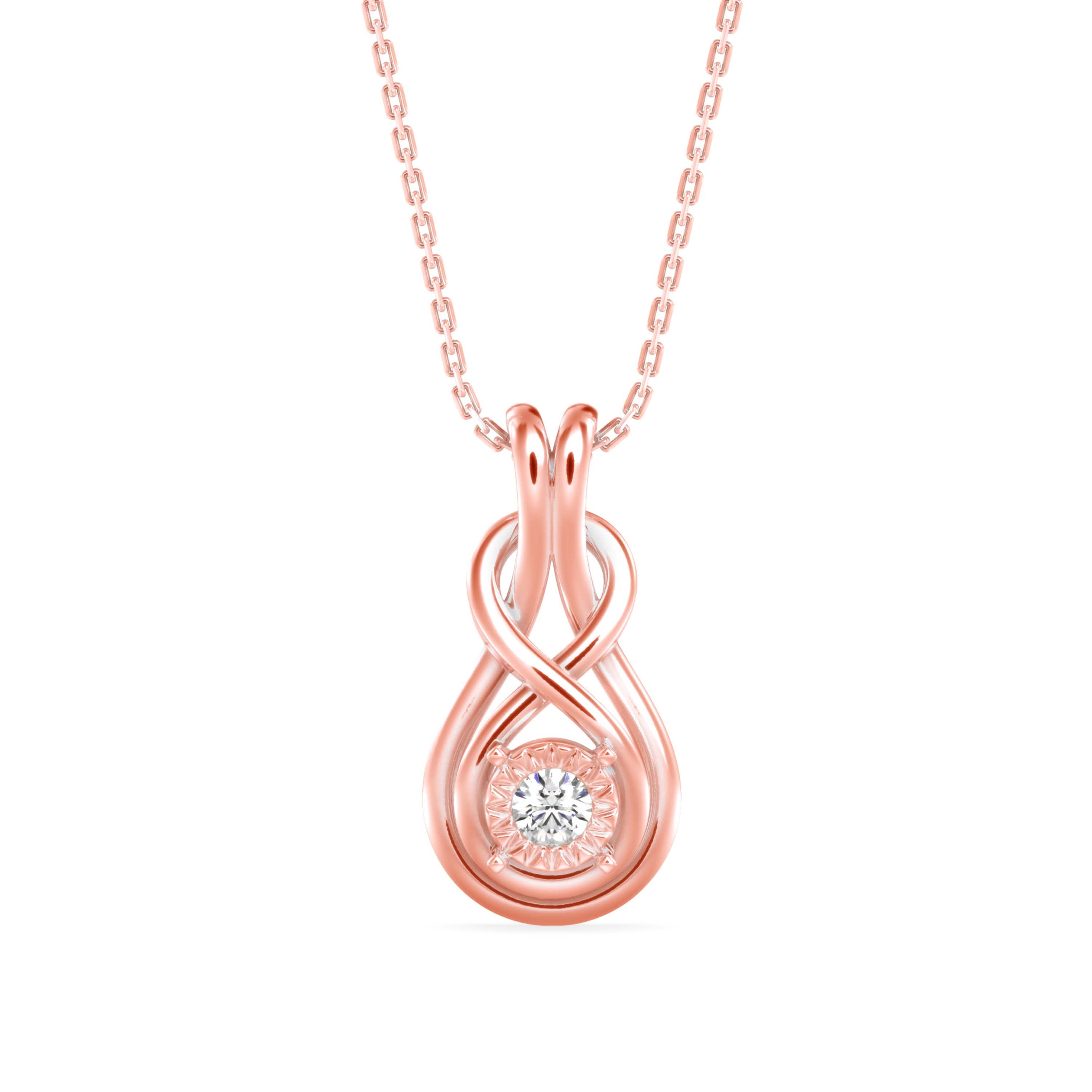 Hebe Diamond Pendant-Rose Gold