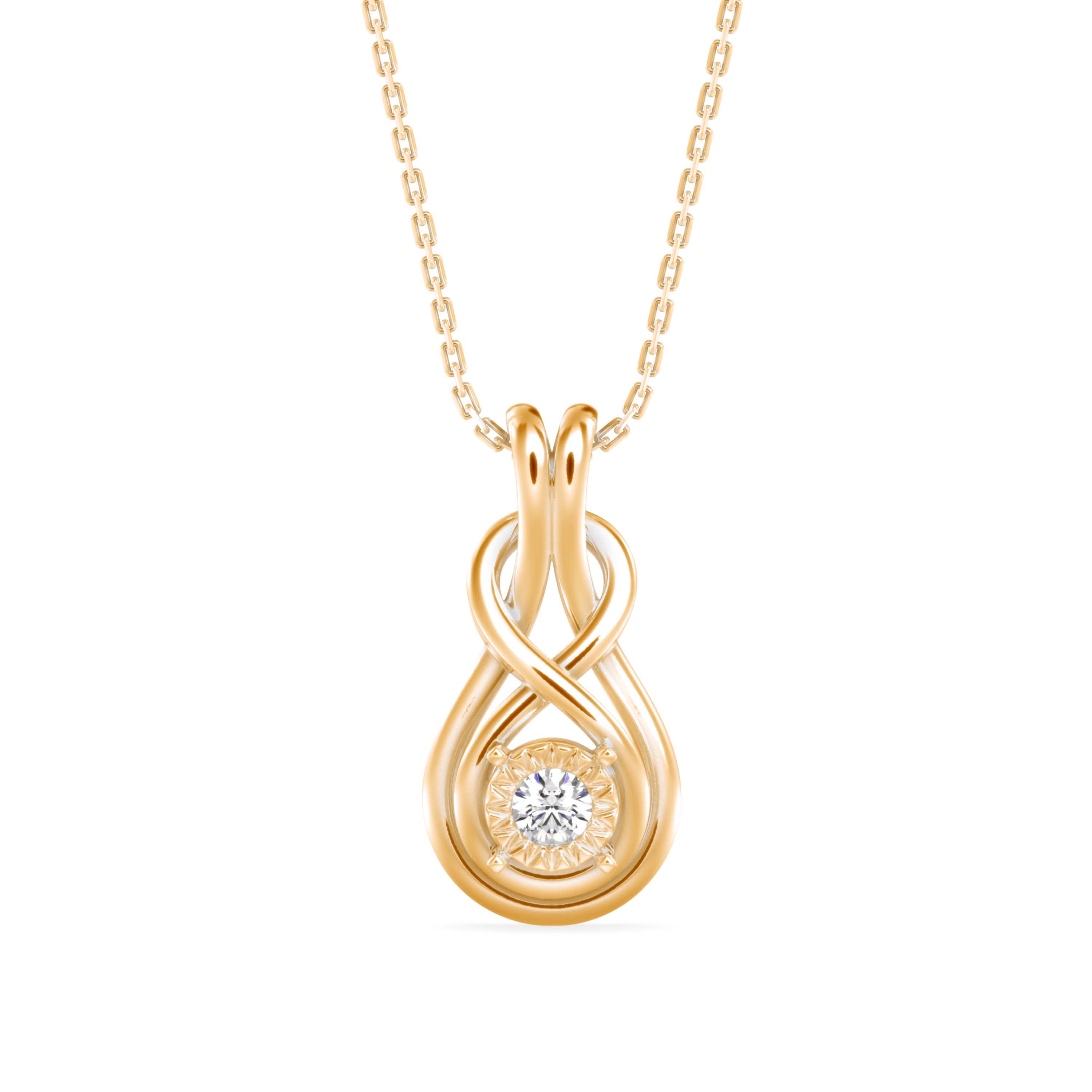 Hebe Diamond Pendant-Golden