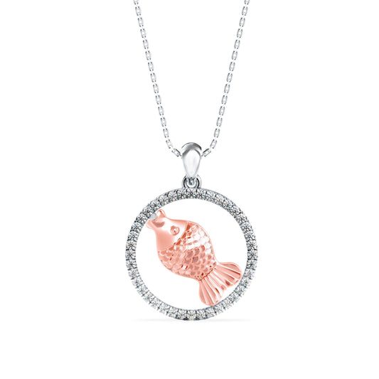 Squirtle Diamond Charm Pendant-Rose Gold