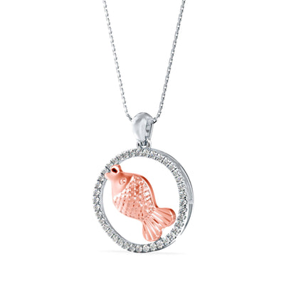 Squirtle Diamond Charm Pendant-Rose Gold