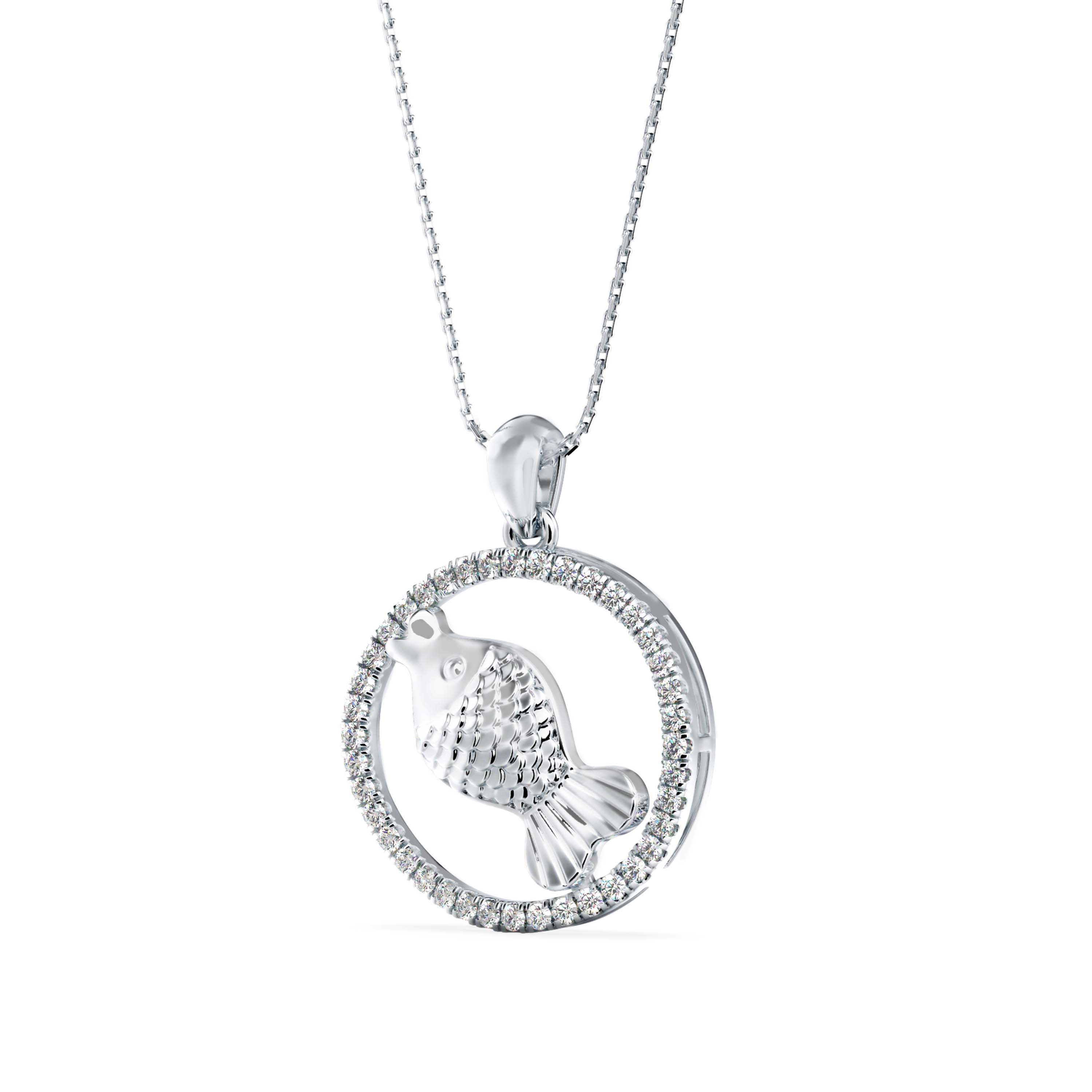 Squirtle Diamond Charm Pendant-Silver