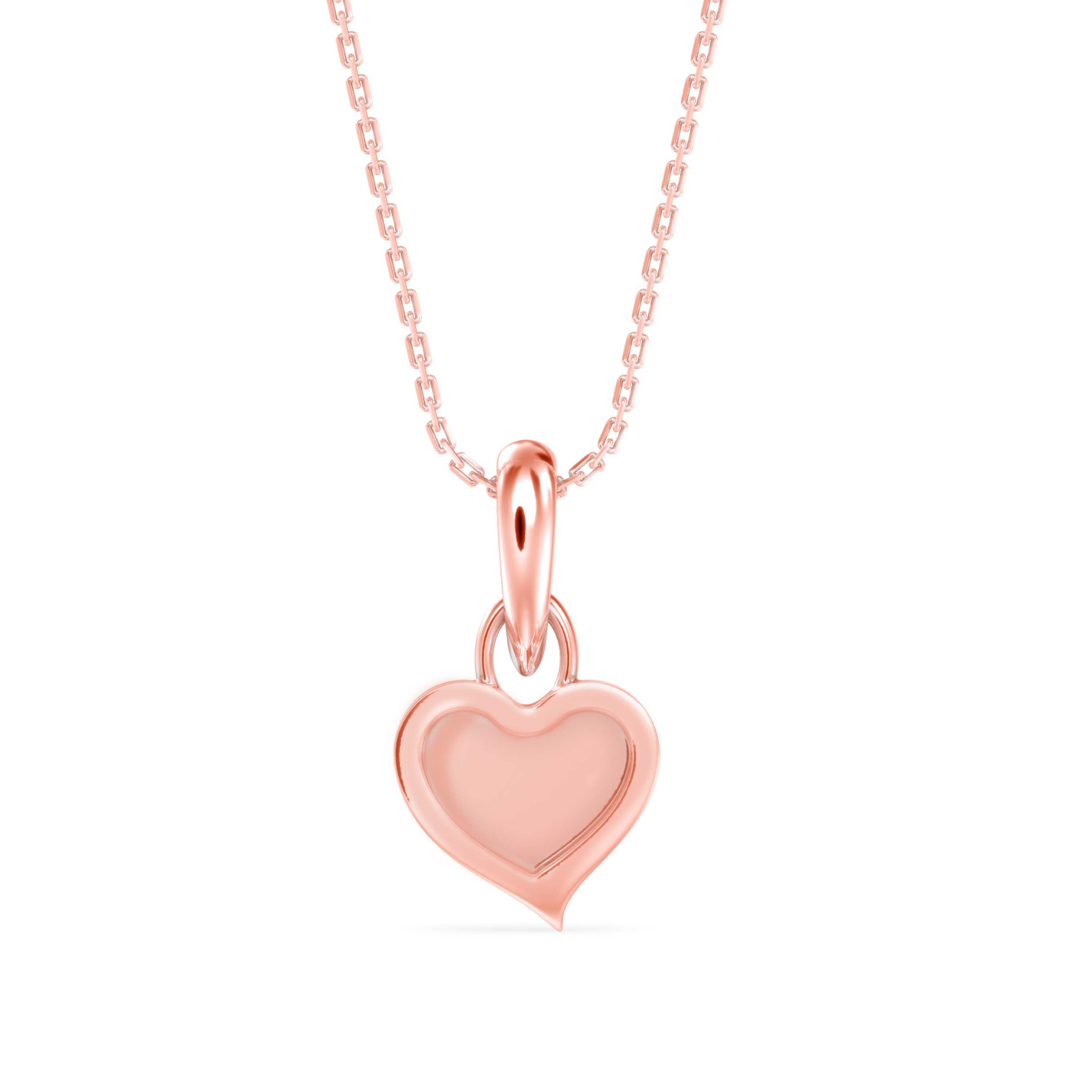 Heart Diamond Charm Pendant-Rose Gold
