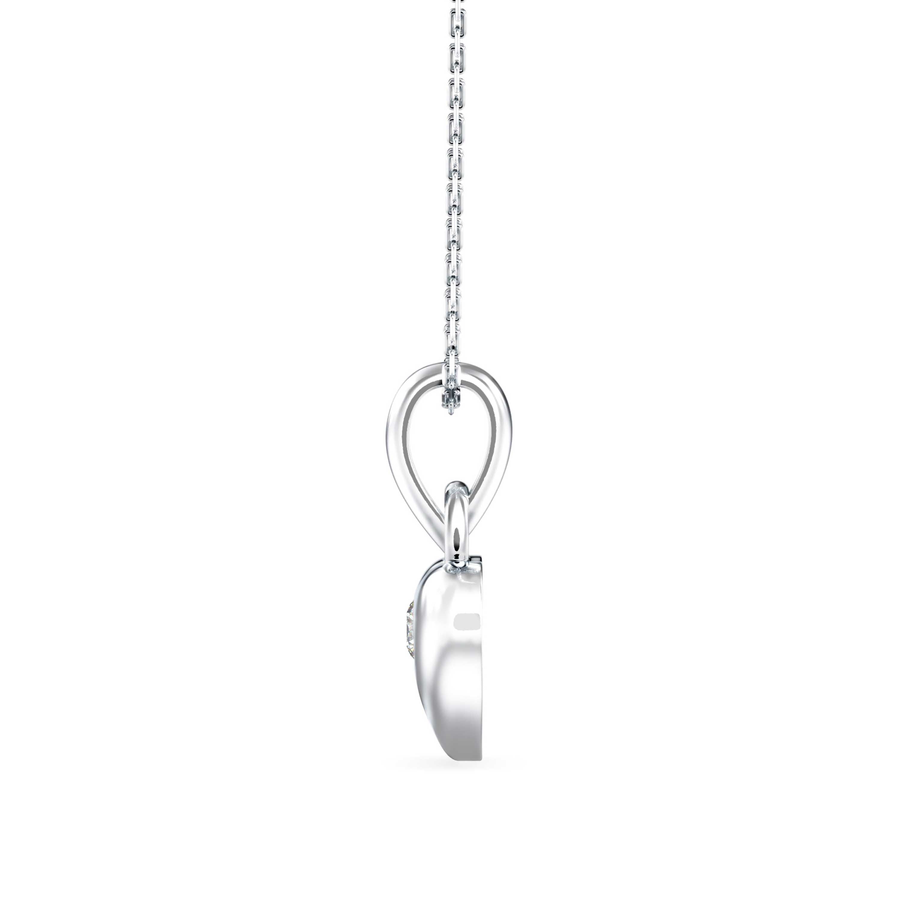 Heart Diamond Charm Pendant-Silver