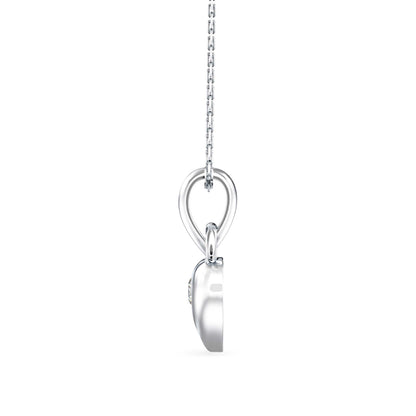 Heart Diamond Charm Pendant-Silver