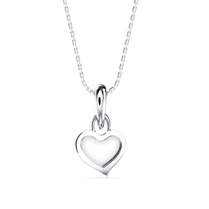 Heart Diamond Charm Pendant-Silver