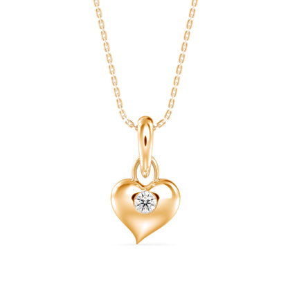 Heart Diamond Charm Pendant- Golden