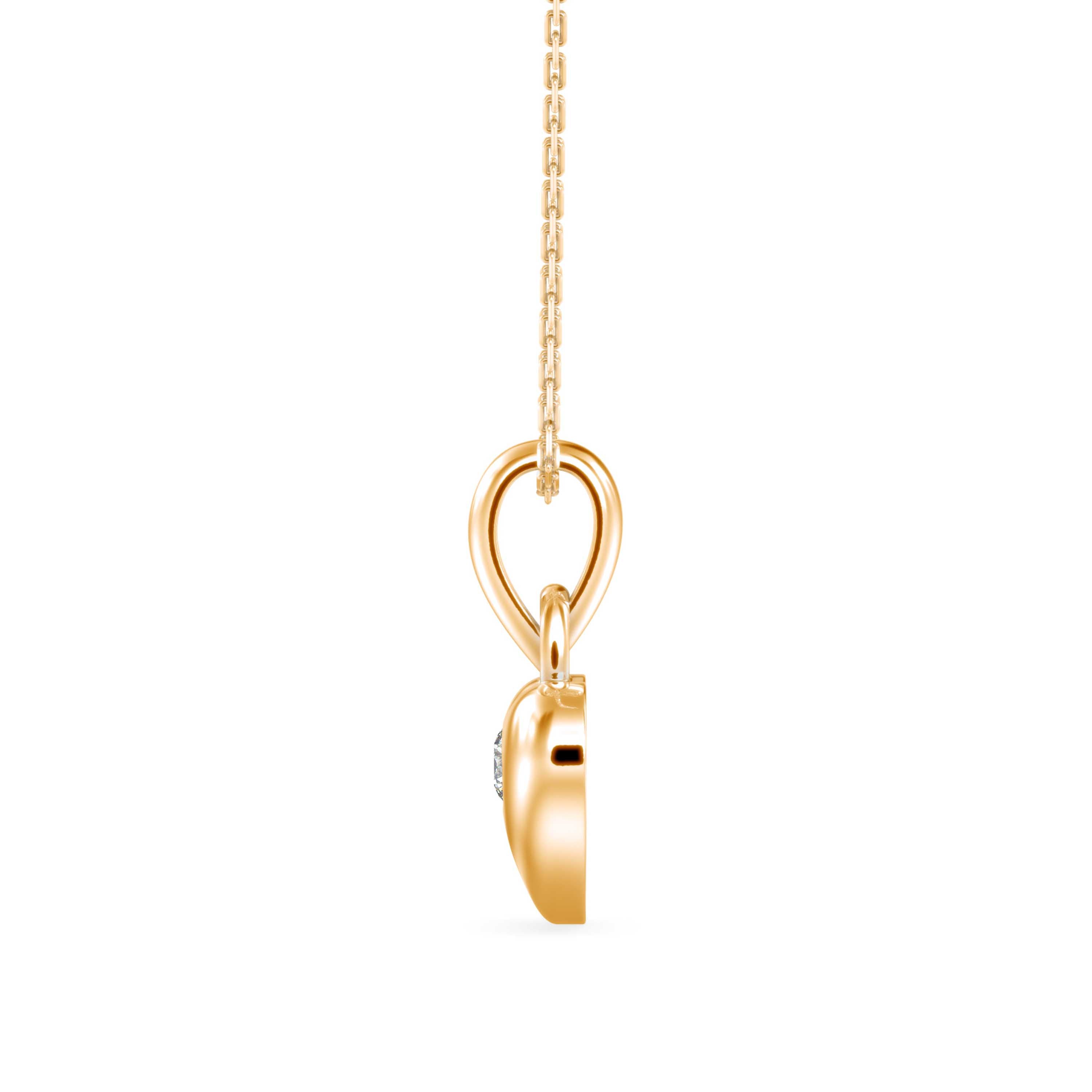 Heart Diamond Charm Pendant- Golden