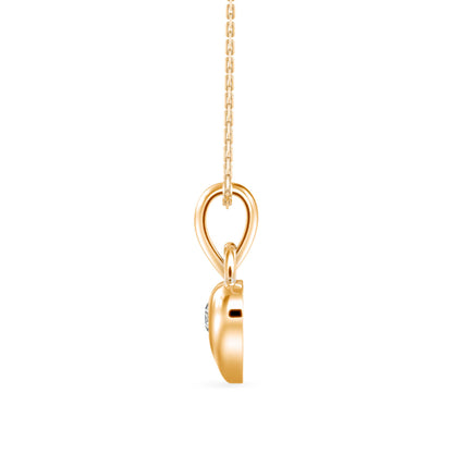 Heart Diamond Charm Pendant- Golden