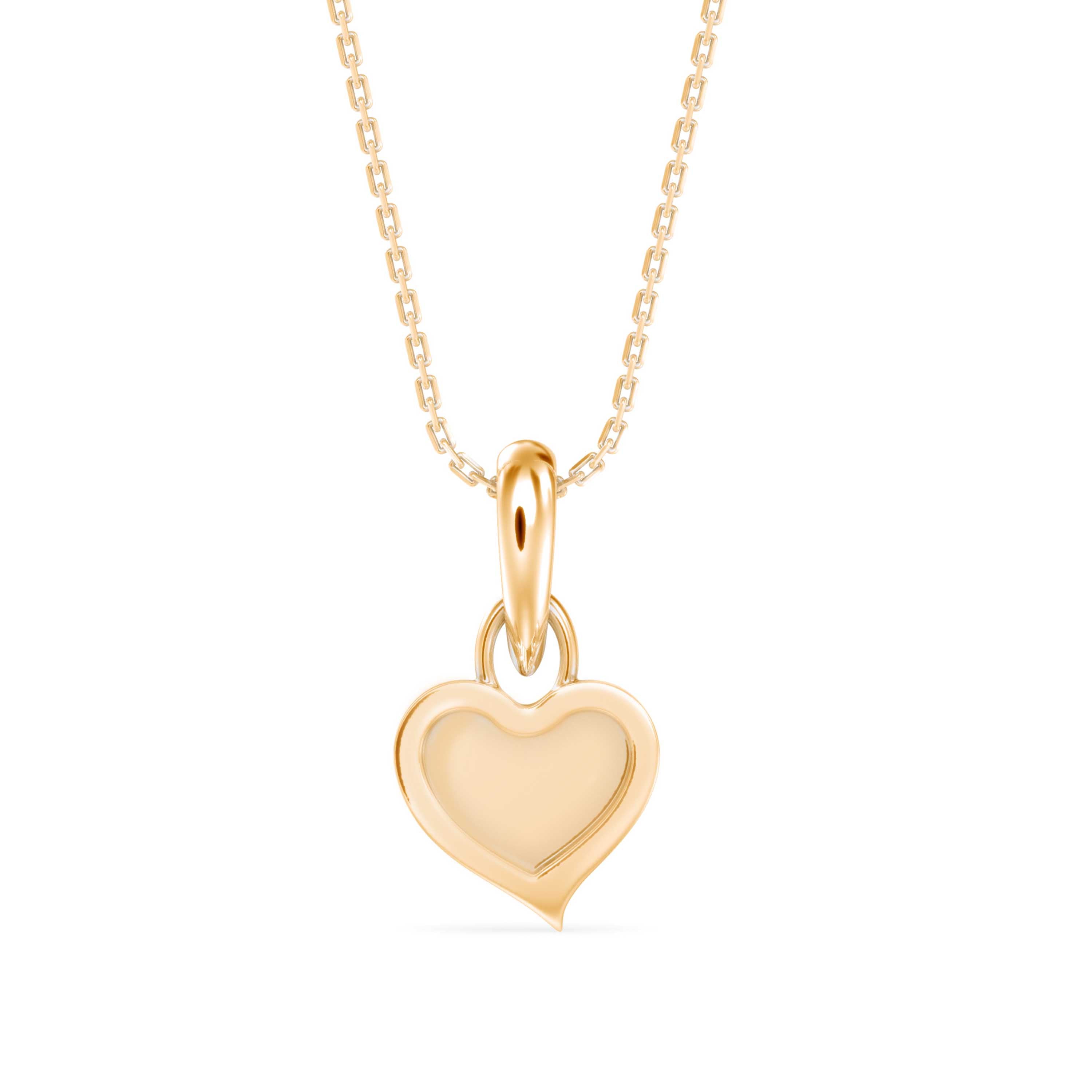 Heart Diamond Charm Pendant- Golden