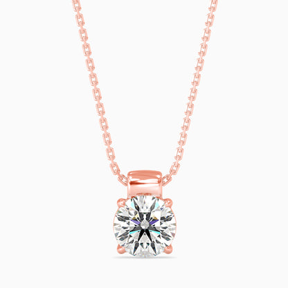 Flit Diamond Solitaire Pendant-Rose Gold