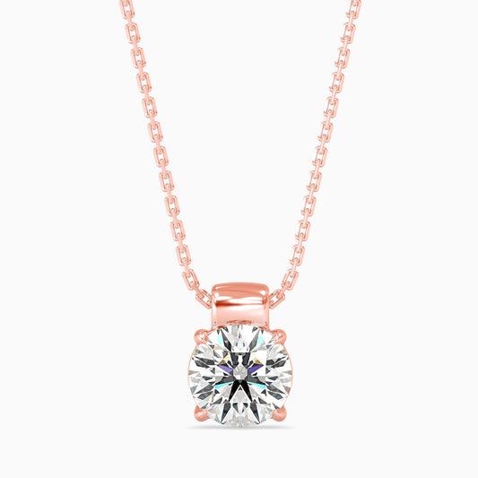 Flit Diamond Solitaire Pendant-Rose Gold