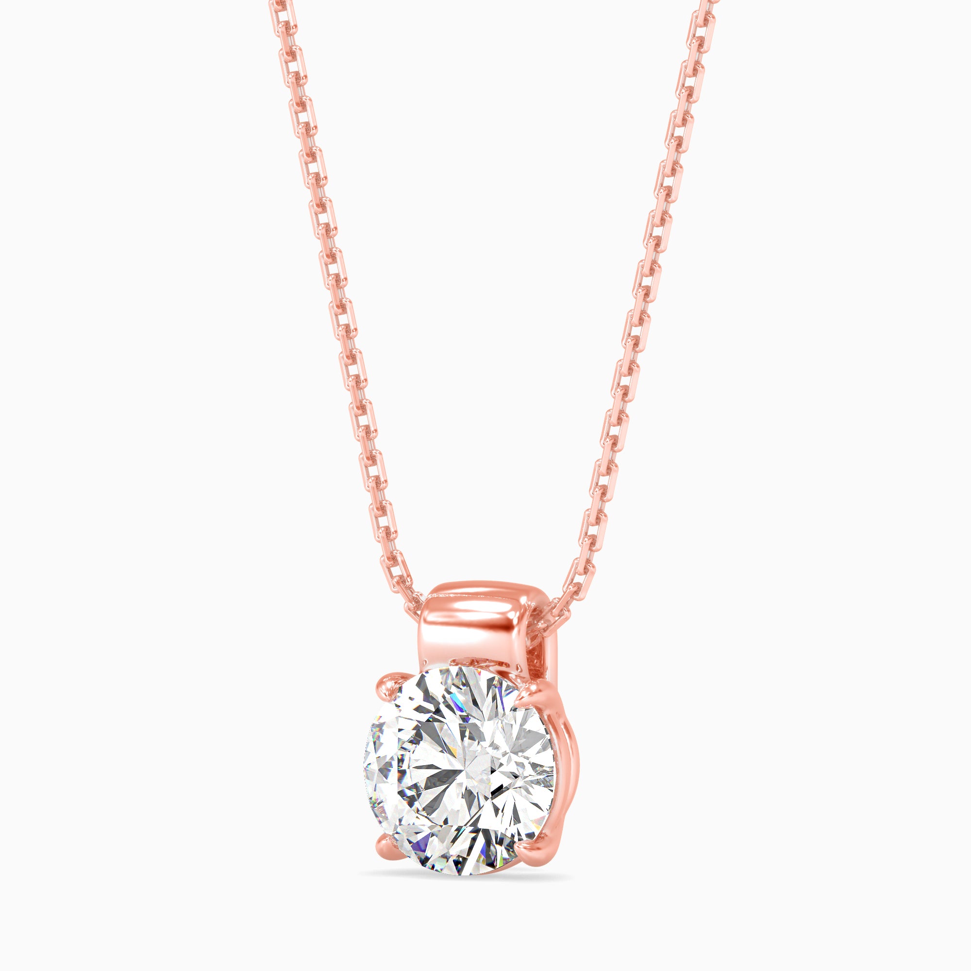 Flit Diamond Solitaire Pendant-Rose Gold