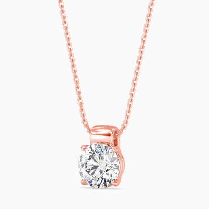 Flit Diamond Solitaire Pendant-Rose Gold