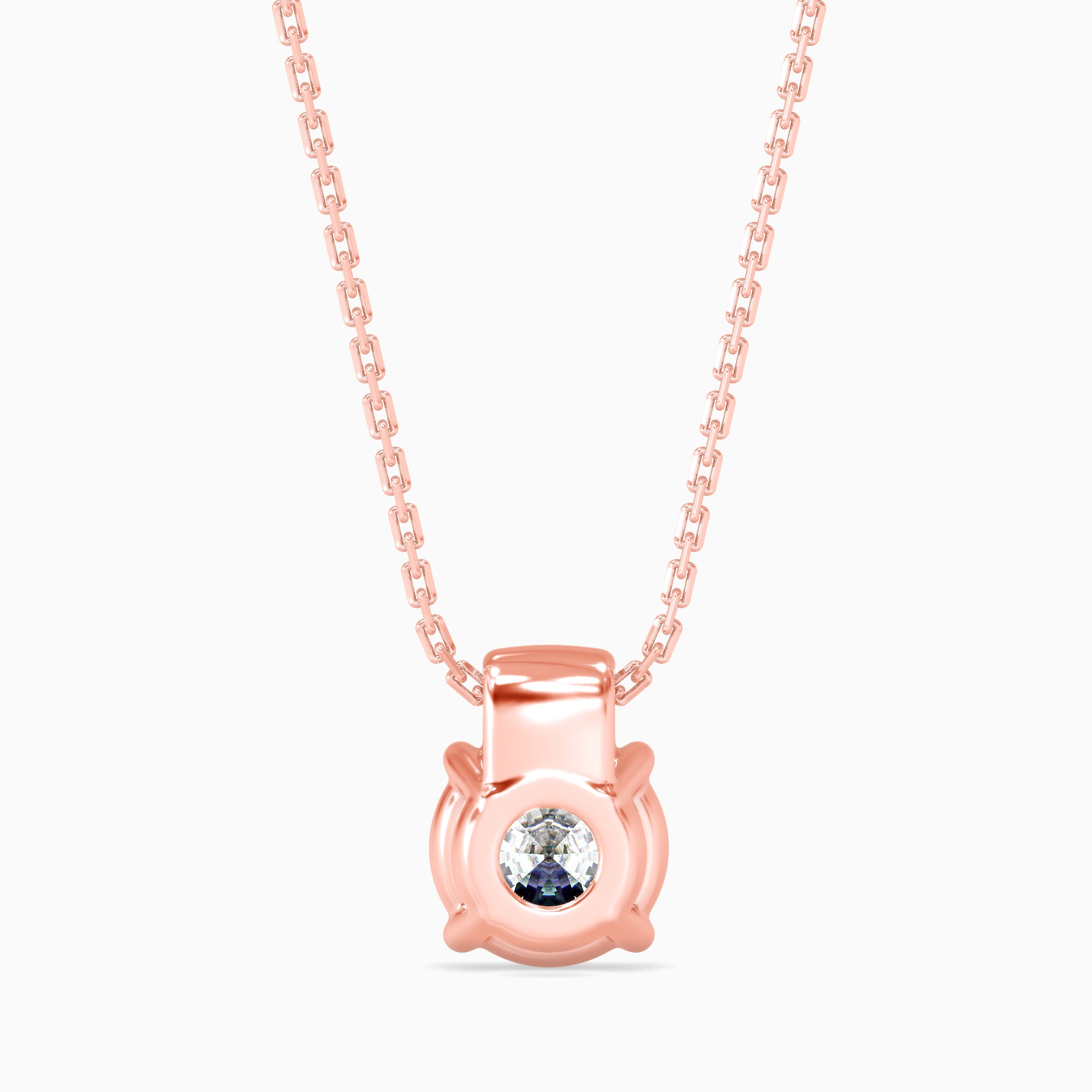 Flit Diamond Solitaire Pendant-Rose Gold