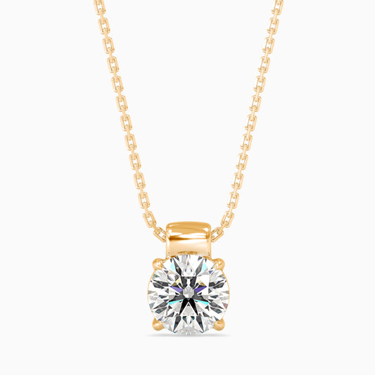 Flit Diamond Solitaire Pendant- golden