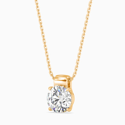 Flit Diamond Solitaire Pendant- golden