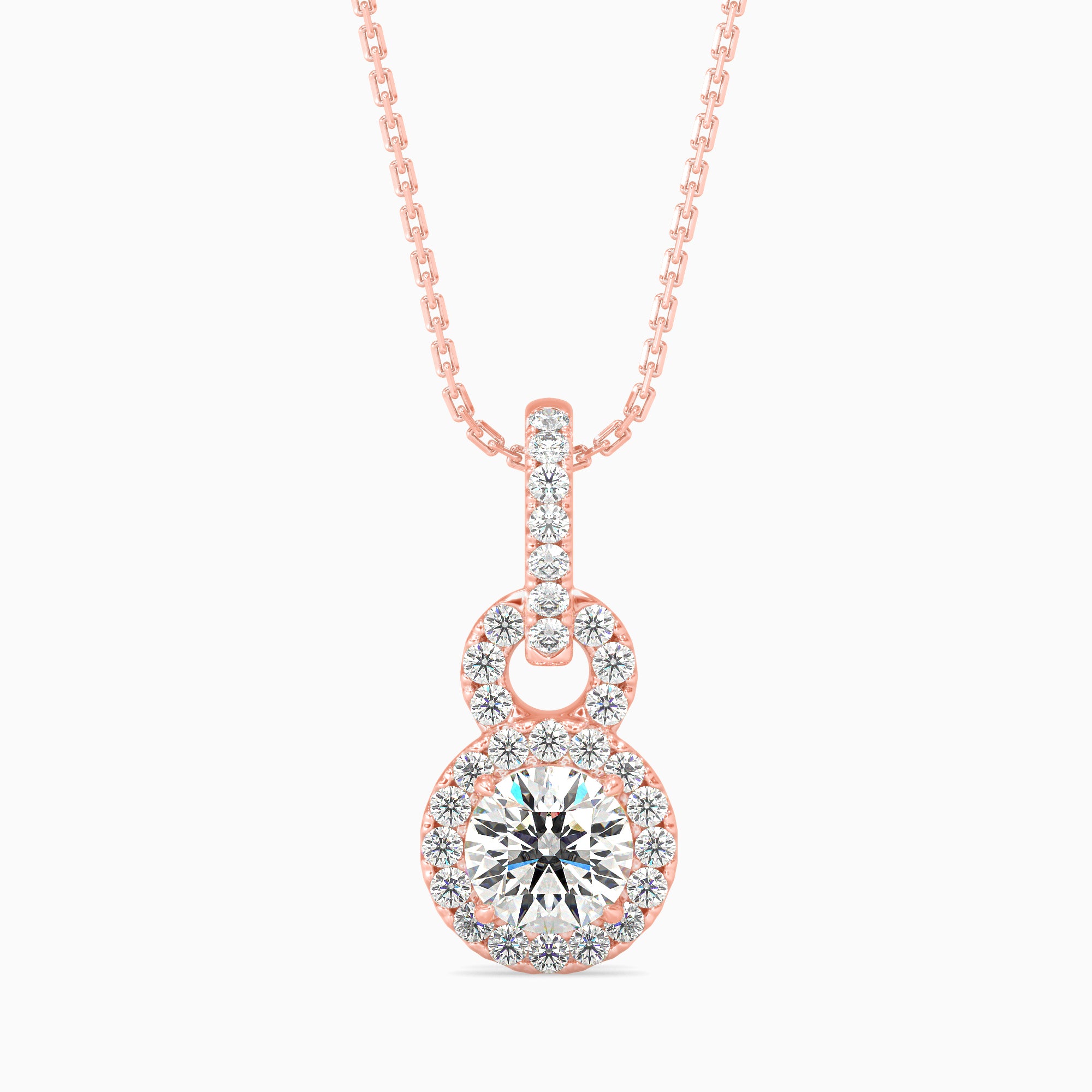 Percy Solitaire Diamond Pendant-Rose Gold