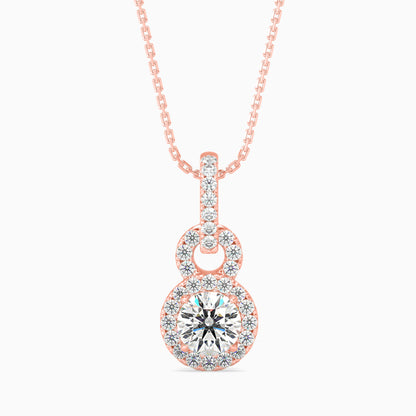 Percy Solitaire Diamond Pendant-Rose Gold