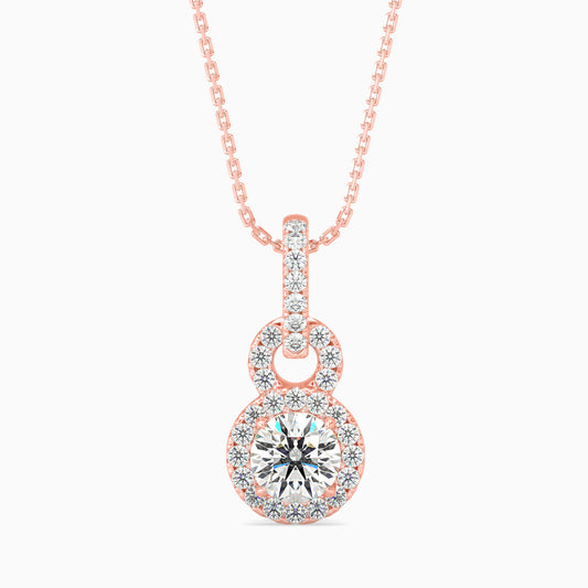 Percy Solitaire Diamond Pendant-Rose Gold