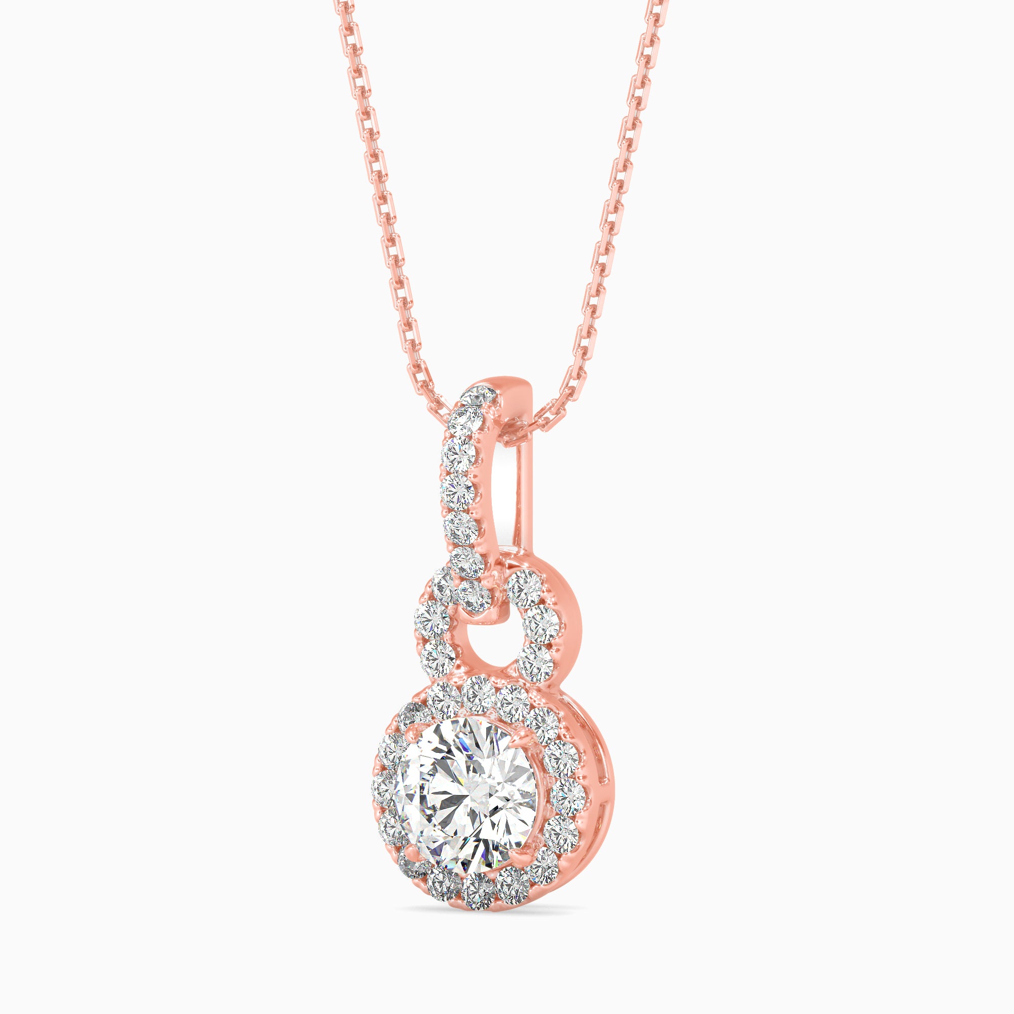 Percy Solitaire Diamond Pendant-Rose Gold