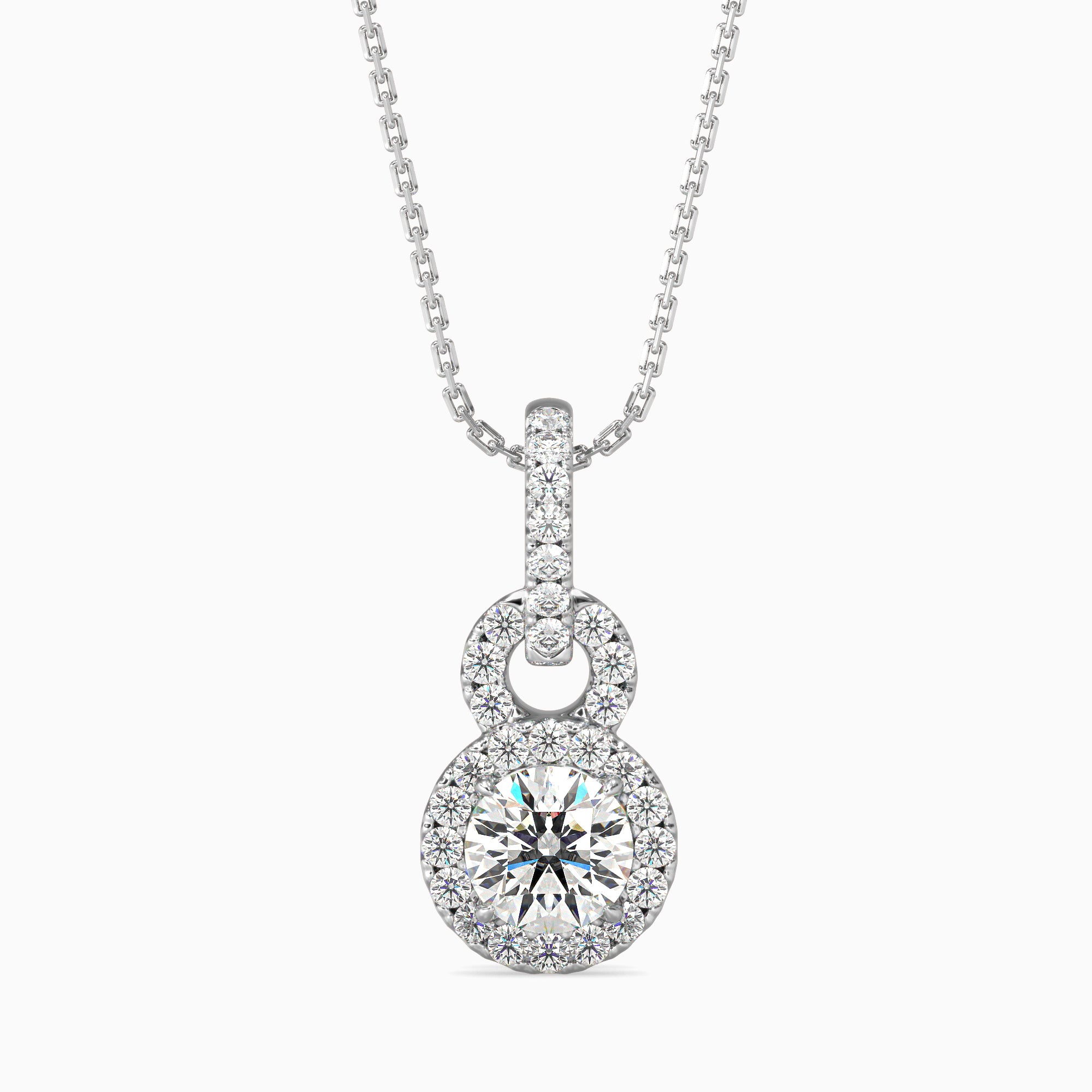 Percy Solitaire Diamond Pendant-Silver