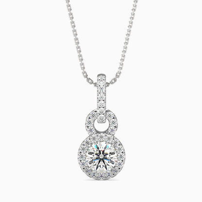 Percy Solitaire Diamond Pendant-Silver