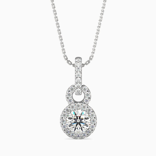 Percy Solitaire Diamond Pendant-Silver