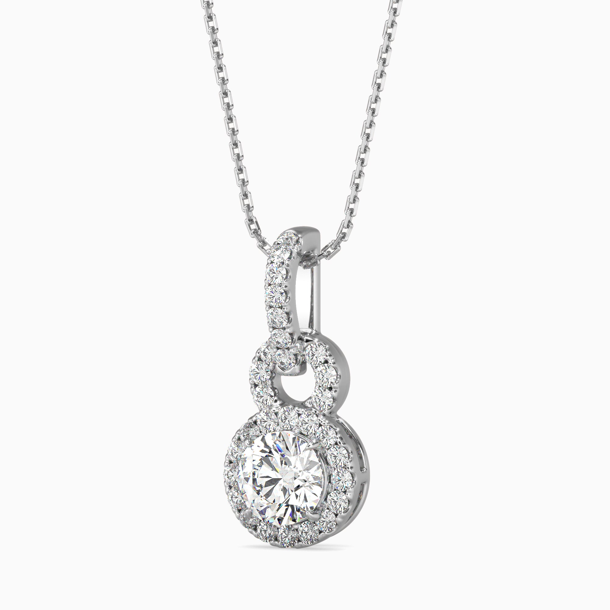 Percy Solitaire Diamond Pendant-Silver