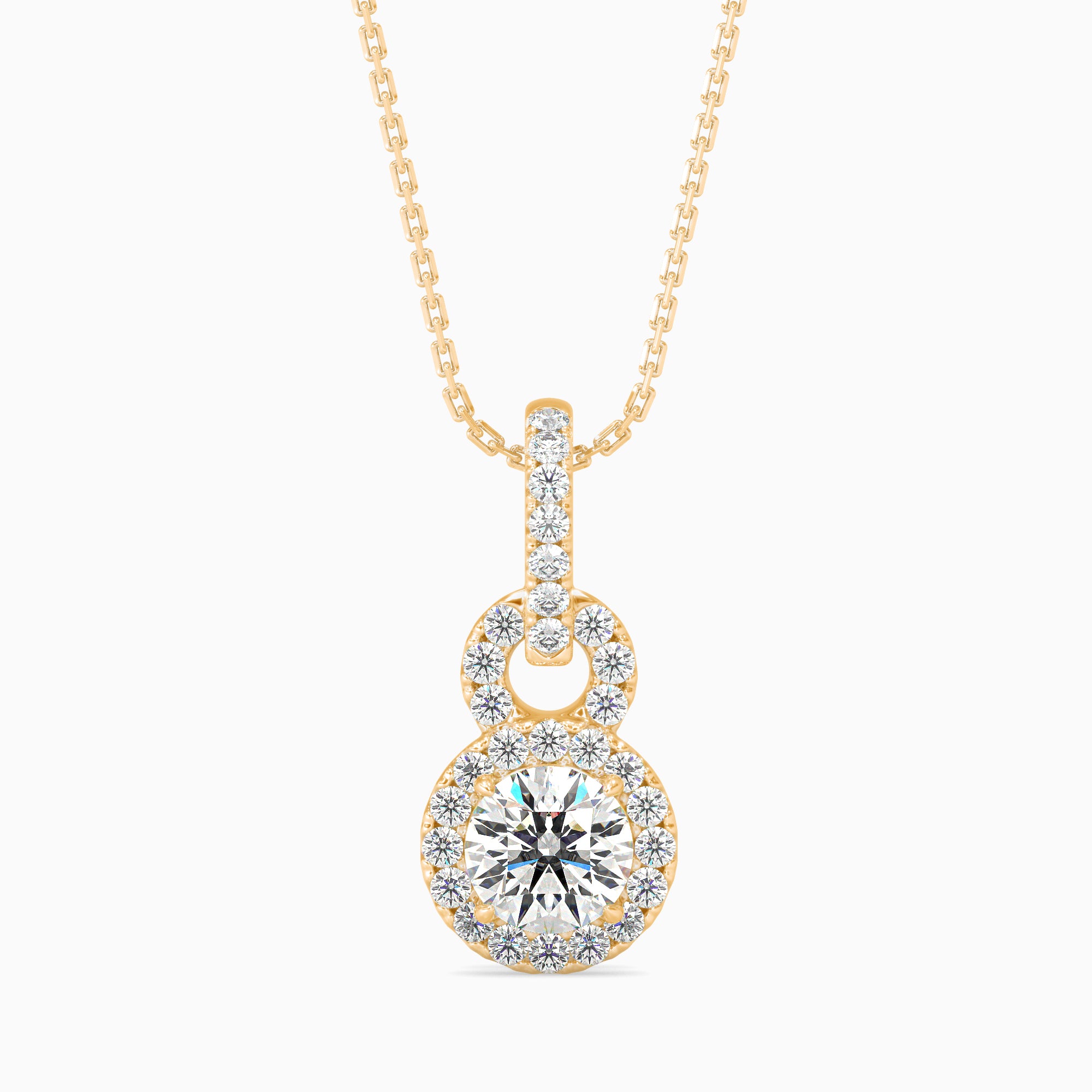 Percy Solitaire Diamond Pendant-Golden
