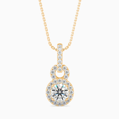 Percy Solitaire Diamond Pendant-Golden