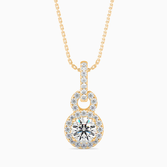Percy Solitaire Diamond Pendant-Golden