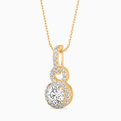 Percy Solitaire Diamond Pendant-Golden