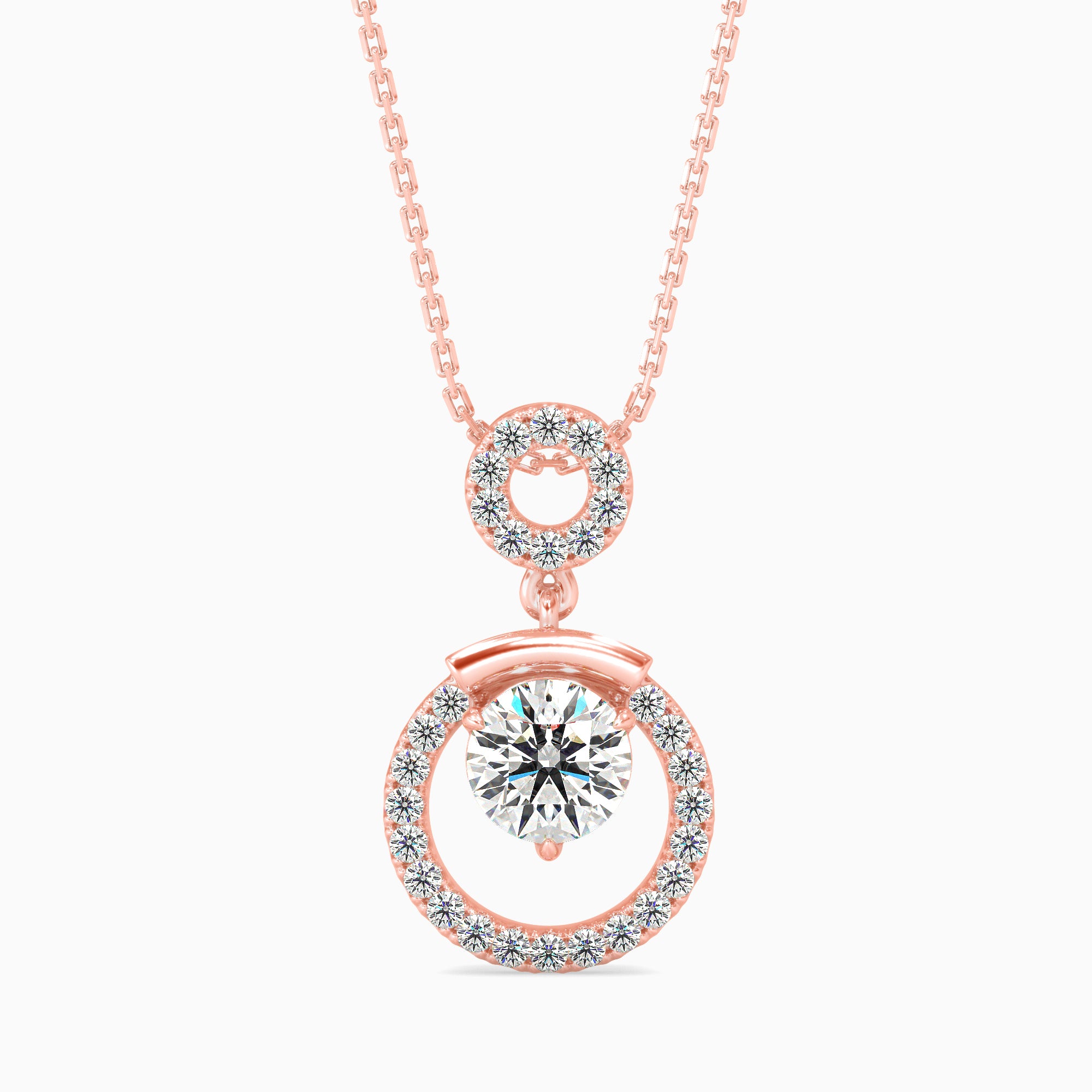Clio Diamond Solitaire Pendant-Rose Gold