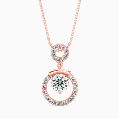 Clio Diamond Solitaire Pendant-Rose Gold