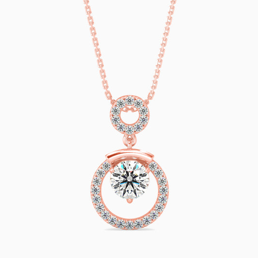 Clio Diamond Solitaire Pendant-Rose Gold