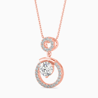 Clio Diamond Solitaire Pendant-Rose Gold