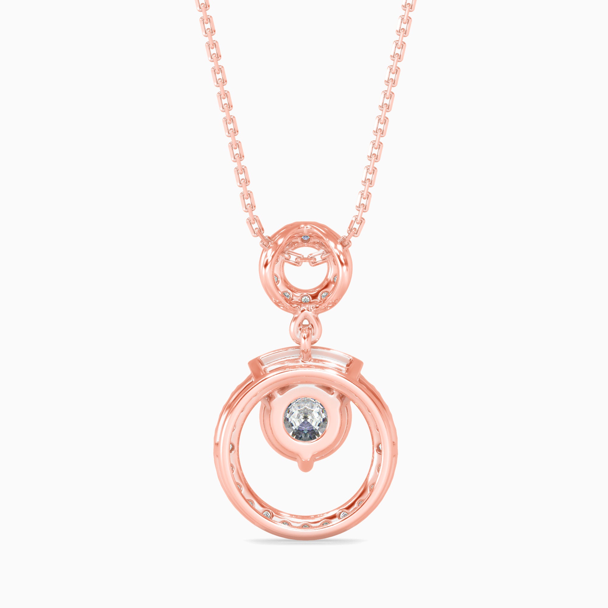 Clio Diamond Solitaire Pendant-Rose Gold