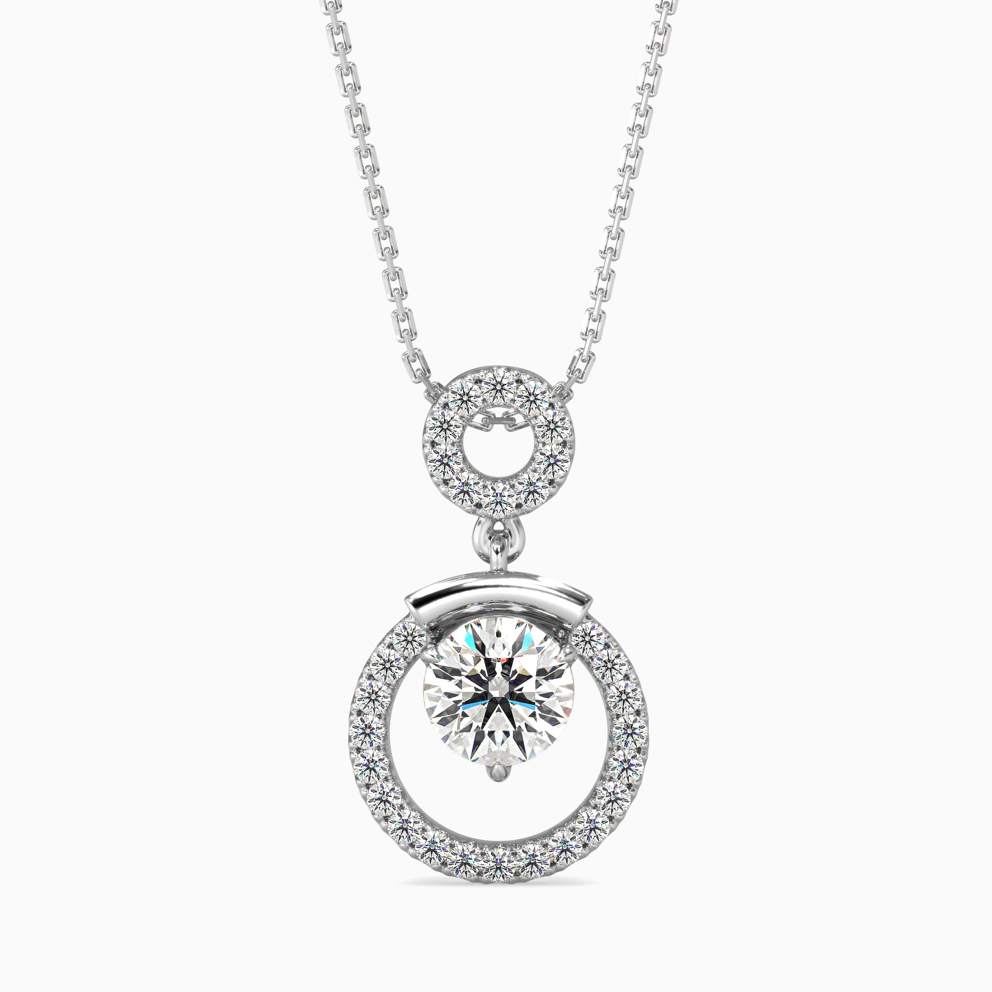 Clio Diamond Solitaire Pendant-Silver