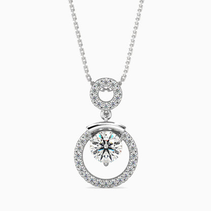 Clio Diamond Solitaire Pendant-Silver