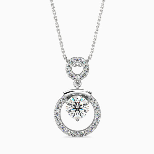 Clio Diamond Solitaire Pendant-Silver