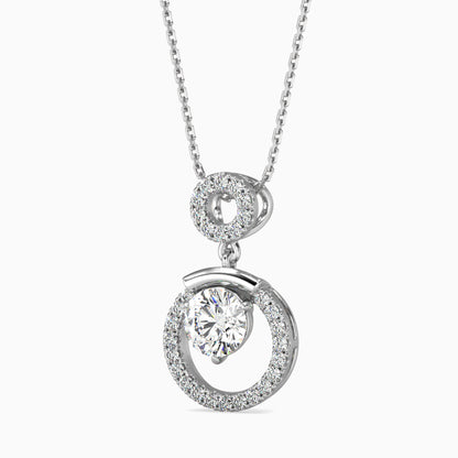 Clio Diamond Solitaire Pendant-Silver