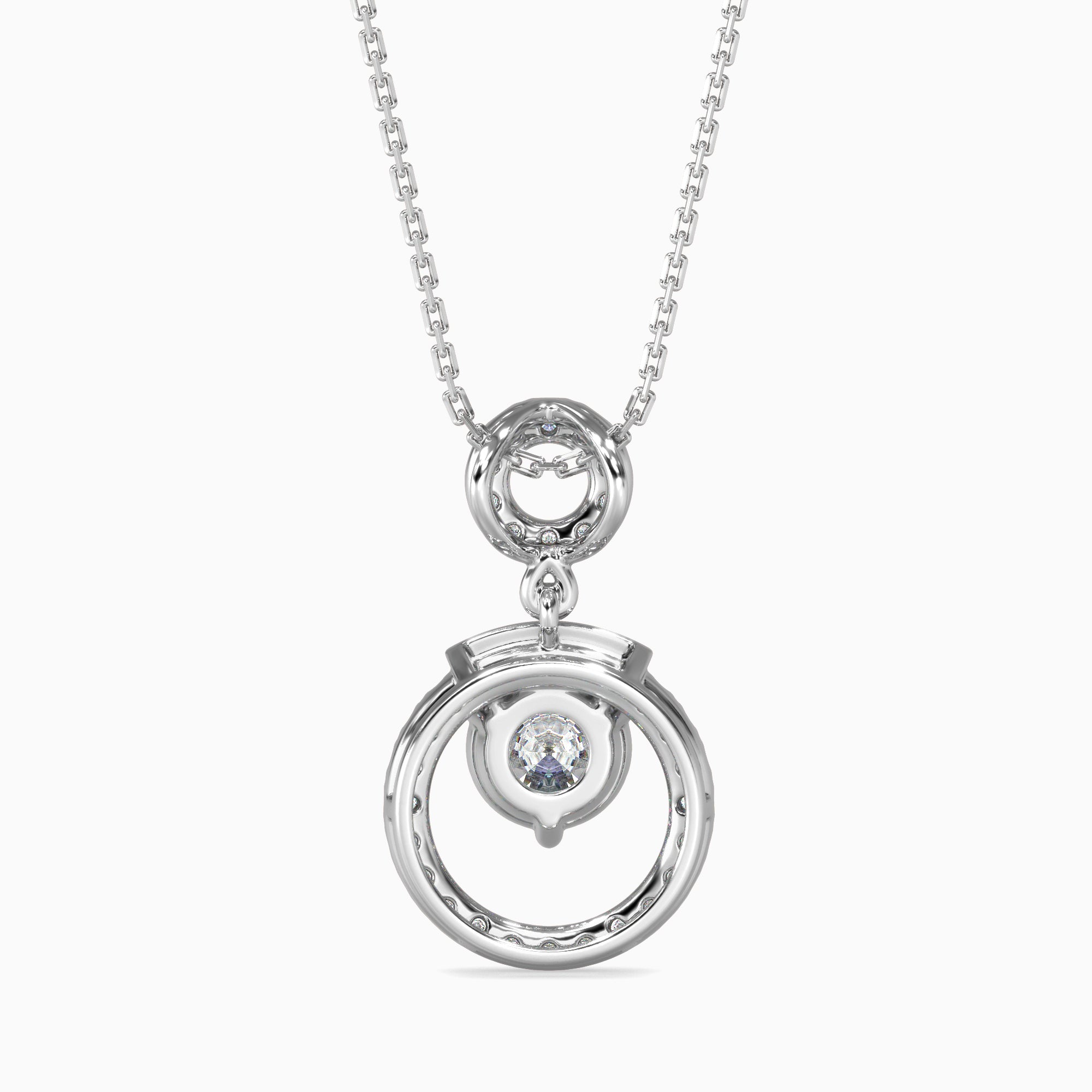 Clio Diamond Solitaire Pendant-Silver