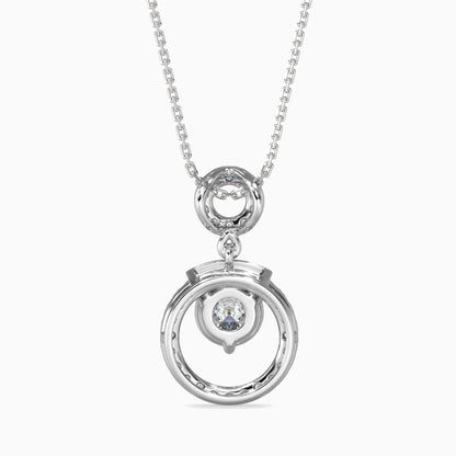 Clio Diamond Solitaire Pendant-Silver
