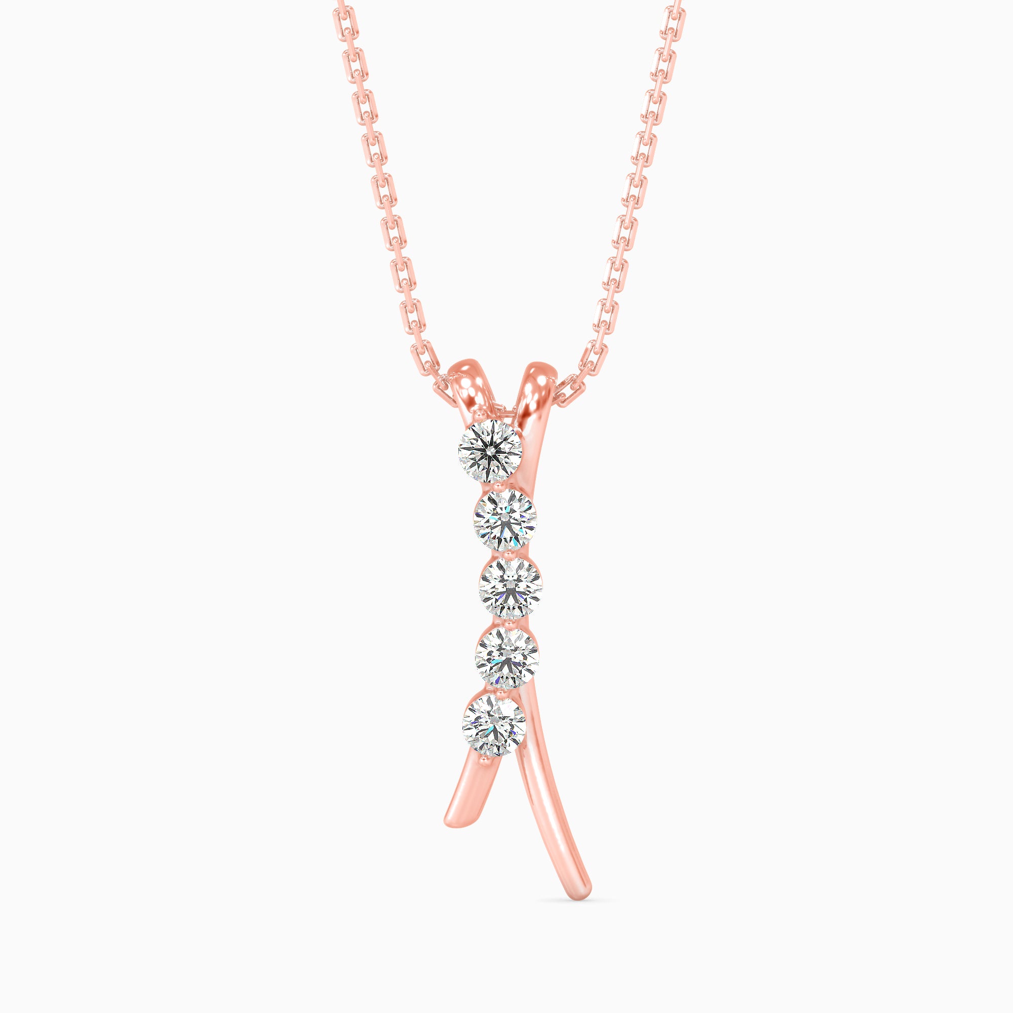 Fates Solitaire Diamond Pendant-Rose Gold
