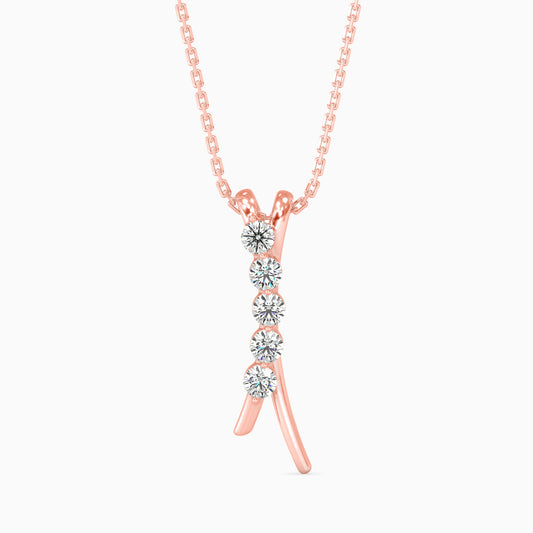 Fates Solitaire Diamond Pendant-Rose Gold